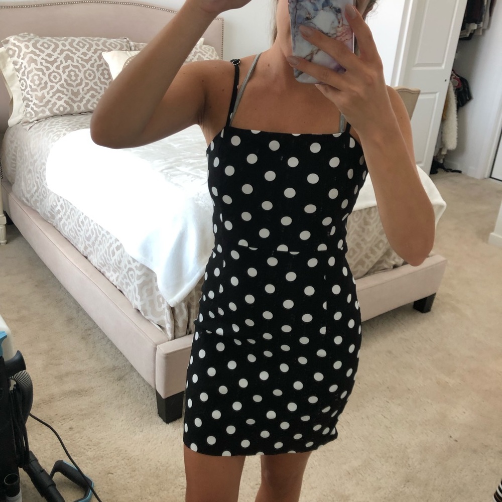 Black & white polka dot dress